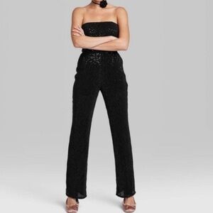 Strapless sequin jumpsuit